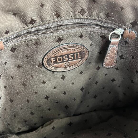 Fossil Maddox Black Leather & Canvas Messenger Crossbody Shoulder Bag Traveler - Picture 6 of 8